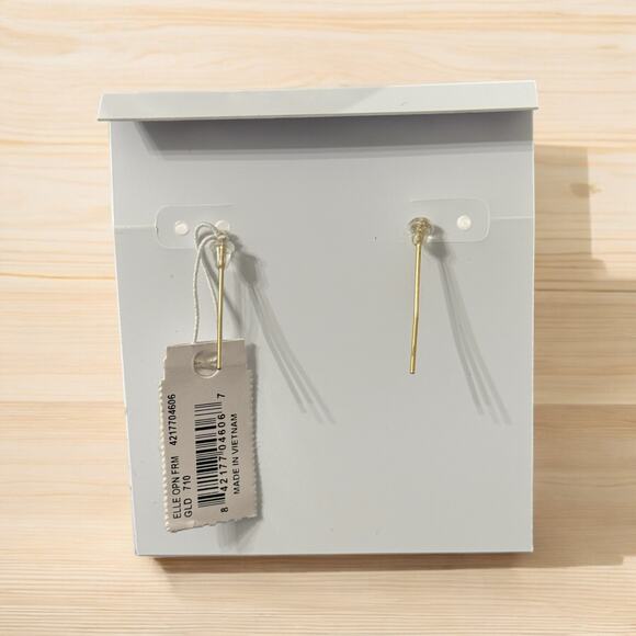 NWT! Kendra Scott Elle Open Frame Crystal Drop Earrings In Gold - Picture 3 of 4